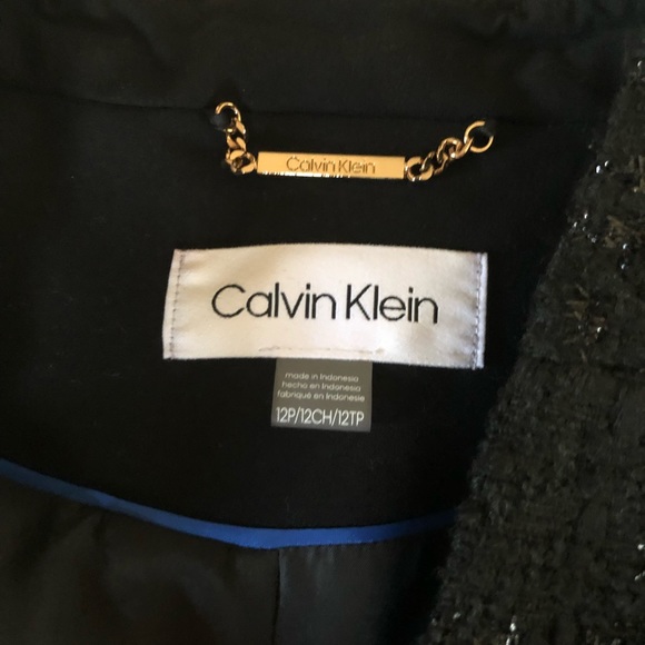 Calvin Klein Metallic Tweed Open Front Jacket NWT - Picture 6 of 8